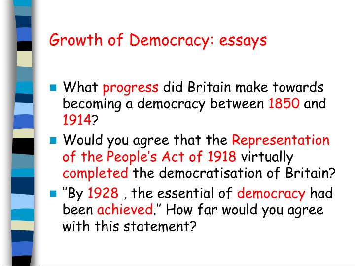 growth of democracy essays