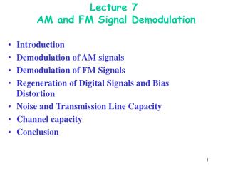 Lecture 7  AM and FM Signal Demodulation