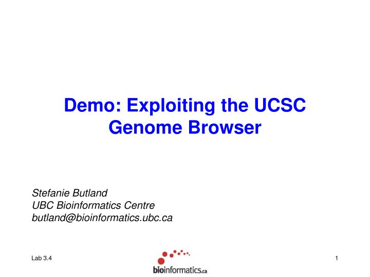 demo exploiting the ucsc genome browser