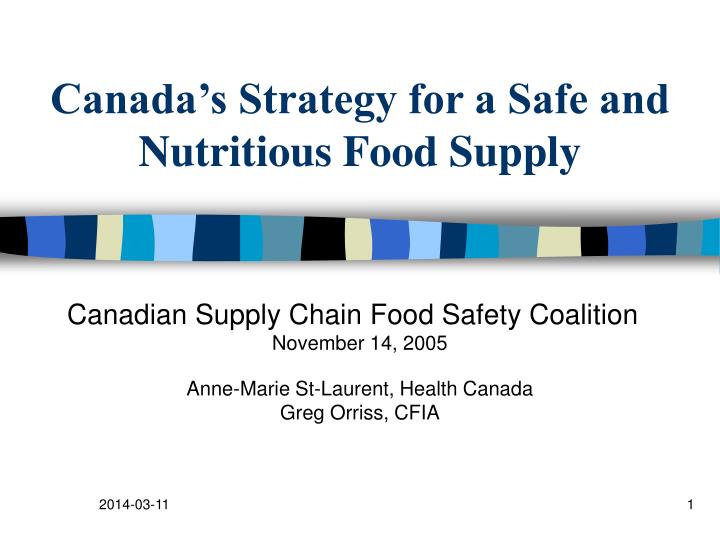 canada s strategy for a safe and nutritious food supply
