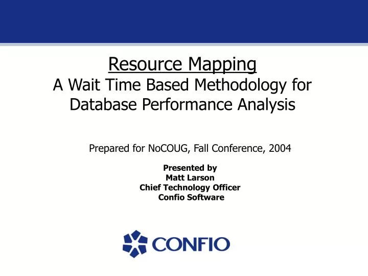 resource mapping a wait time based methodology for database performance analysis