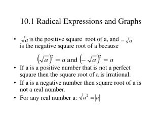 10.1 Radical Expressions and Graphs