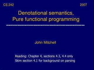 Denotational semantics, Pure functional programming