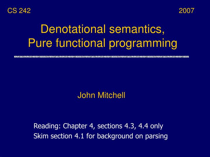 denotational semantics pure functional programming