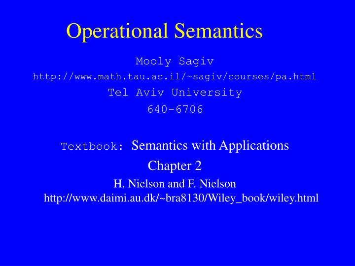 operational semantics