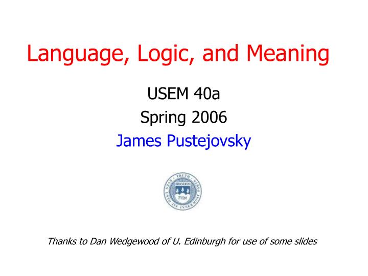 language logic and meaning