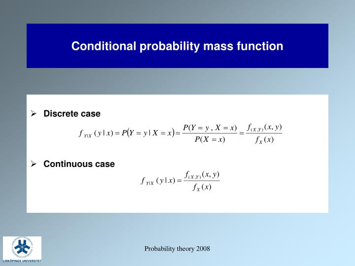 conditional probability mass function