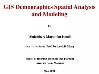 GIS Demographics Spatial Analysis and Modeling