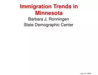 Immigration Trends in Minnesota