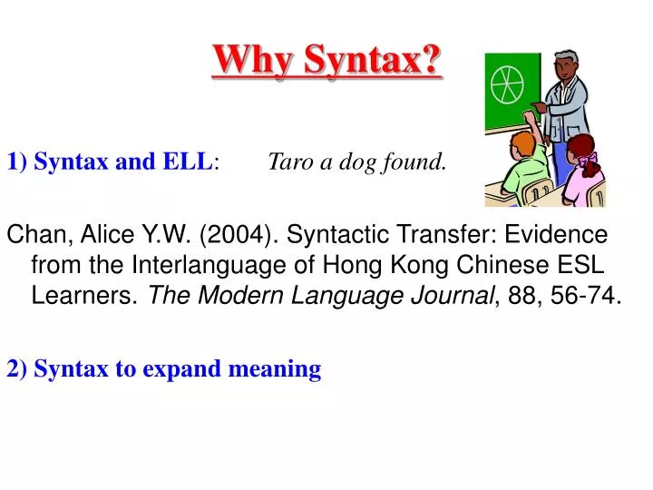 why syntax