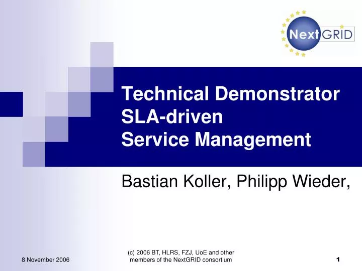 technical demonstrator sla driven service management