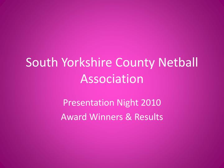 south yorkshire county netball association