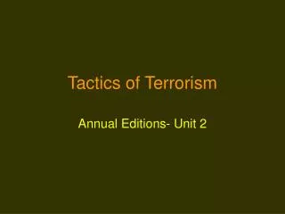 Tactics of Terrorism