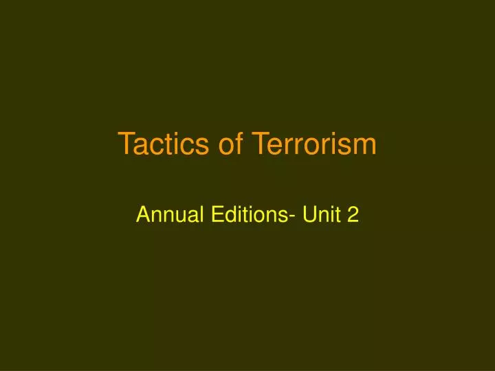tactics of terrorism