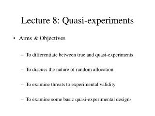 Lecture 8: Quasi-experiments