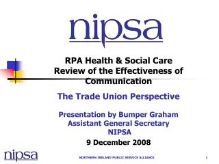RPA Health &amp; Social Care Review of the Effectiveness of Communication The Trade Union Perspective