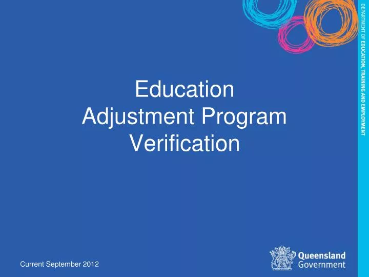 education adjustment program verification