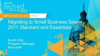 Migrating to Small Business Server 2011 Standard and Essentials