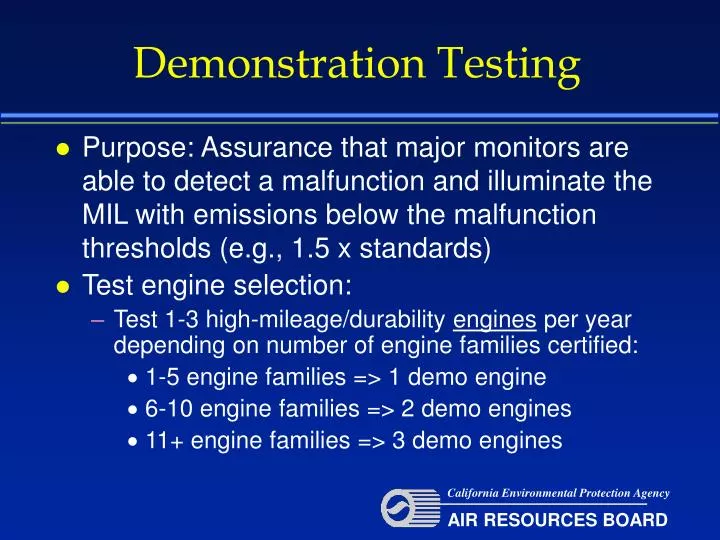 demonstration testing