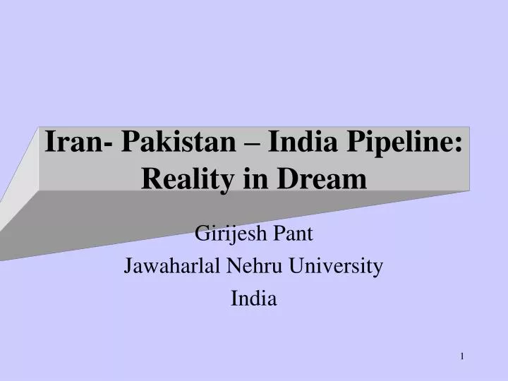 iran pakistan india pipeline reality in dream