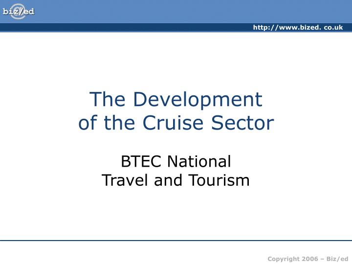 the development of the cruise sector
