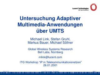 Untersuchung Adaptiver Multimedia-Anwendungen über UMTS