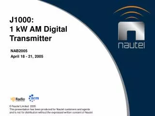 J1000: 1 kW AM Digital Transmitter