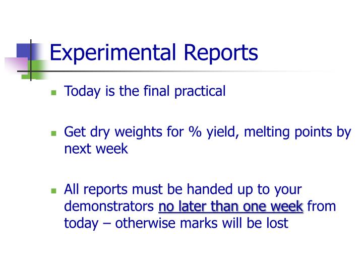 experimental reports