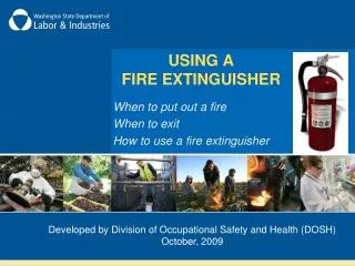 USING A FIRE EXTINGUISHER