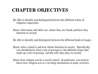 CHAPTER OBJECTIVES