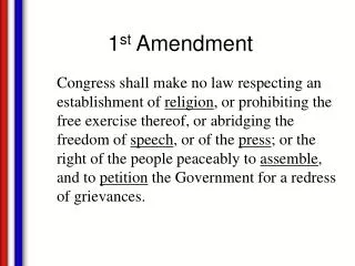 1 st Amendment