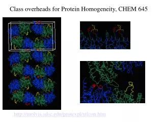 Class overheads for Protein Homogeneity, CHEM 645