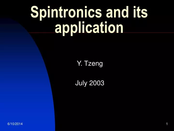 spintronics and its application