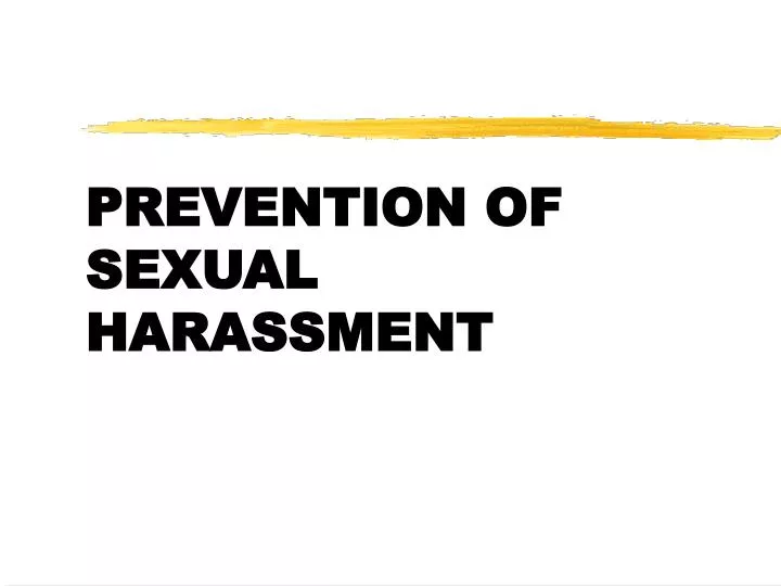 prevention of sexual harassment