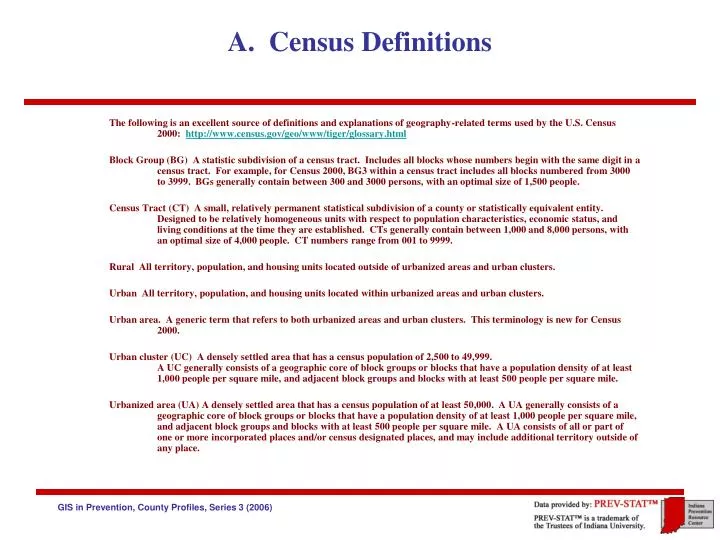 a census definitions