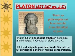 PLATON (427-347 av. J-C)