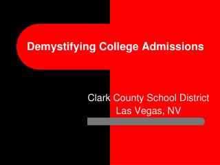 Demystifying College Admissions