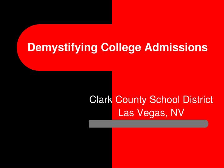 demystifying college admissions