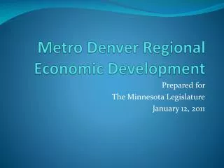 Metro Denver Regional Economic Development