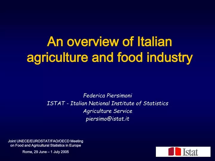 an overview of italian agriculture and food industry