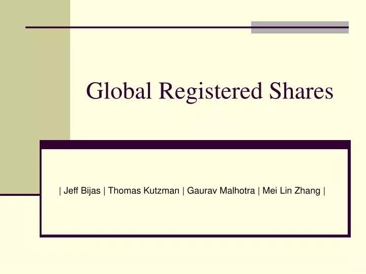 global registered shares