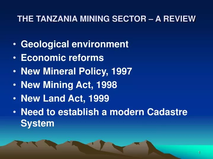 the tanzania mining sector a review