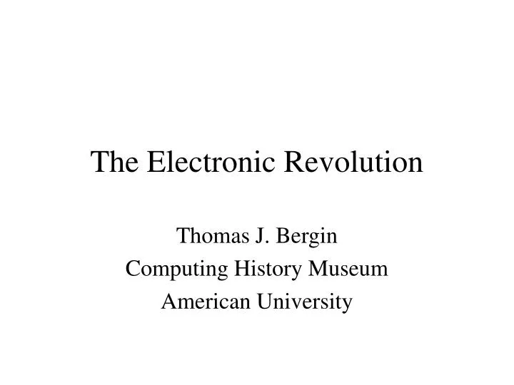 the electronic revolution