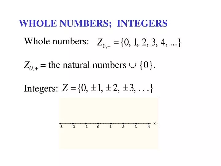 whole numbers integers