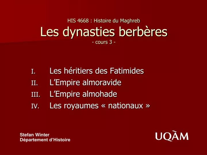 his 4668 histoire du maghreb les dynasties berb res cours 3