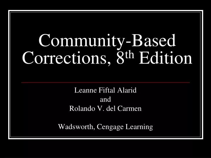 community based corrections 8 th edition