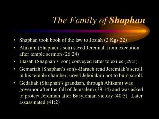 The Family of Shaphan