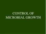 CONTROL OF MICROBIAL GROWTH - slide 1
