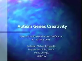 Autism Genes Creativity