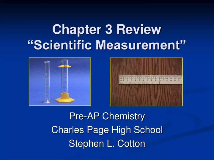 chapter 3 review scientific measurement